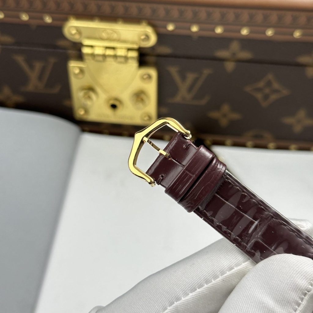 Reloj Cartier Santos Dumont Che Tác Mat Trang Day-Da-Mau 43.5×31 (2)