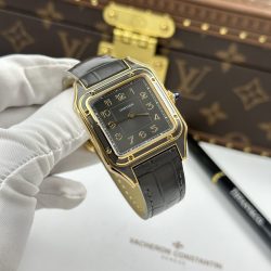 Đồng Hồ Cartier Santos Dumont Rep Cao Cấp Màu Xám Dây Da 43.5×31 (9)