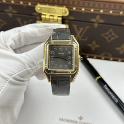 Đồng Hồ Cartier Santos Dumont Rep Cao Cấp Màu Xám Dây Da 43.5×31 (9)