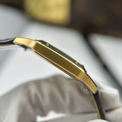 Đồng Hồ Cartier Santos Dumont Rep Cao Cấp Màu Xám Dây Da 43.5×31 (2)