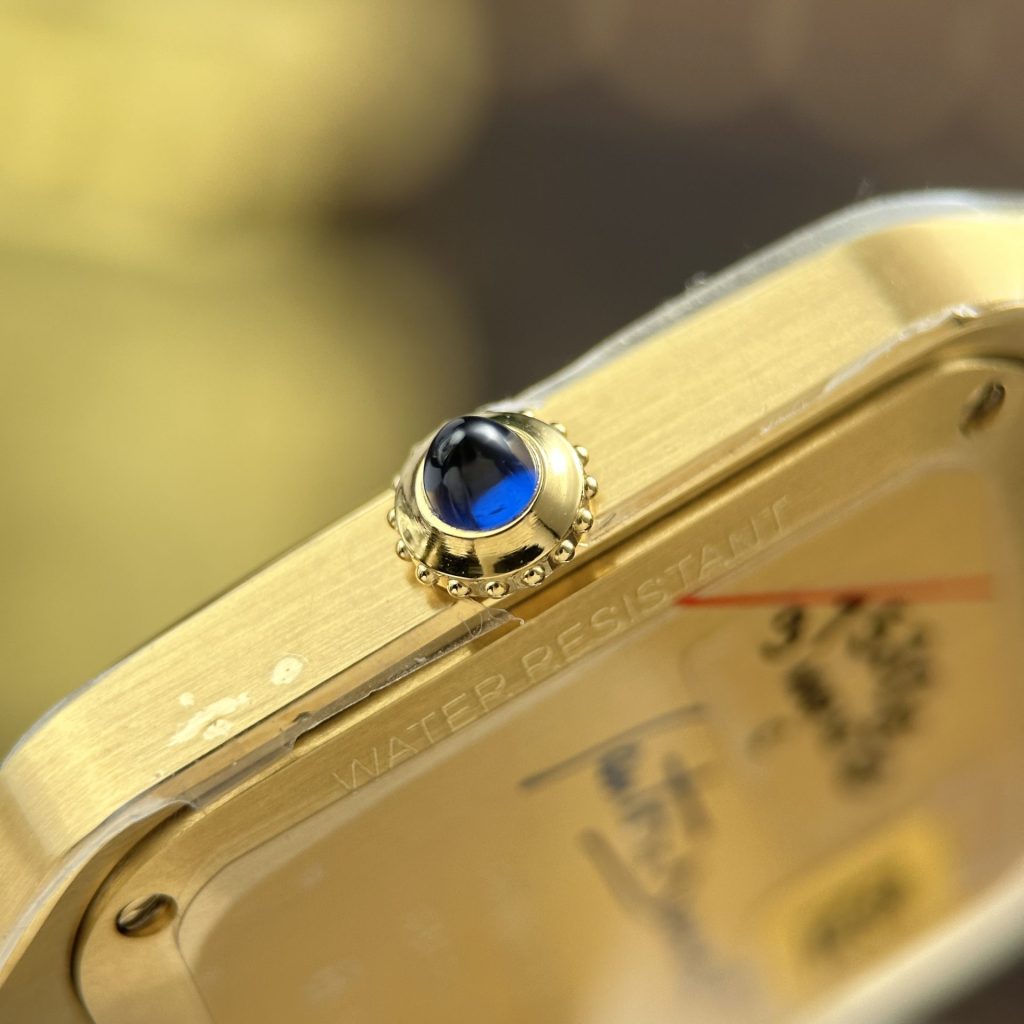 Dong Ho Cartier Santos Dumont Rep Cao Cap Màu Xám Dây Da 43.5×31 (2)