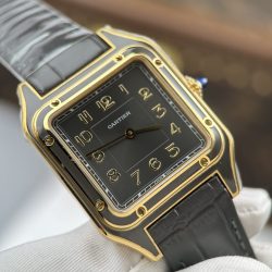 Đồng Hồ Cartier Santos Dumont Rep Cao Cấp Màu Xám Dây Da 43.5×31 (2)