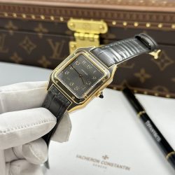 Đồng Hồ Cartier Santos Dumont Rep Cao Cấp Màu Xám Dây Da 43.5×31 (9)
