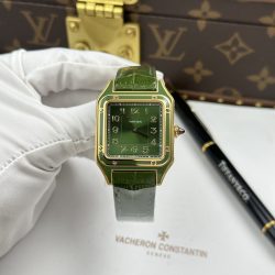 Đồng Hồ Cartier Santos Dumont Replica 11 Màu Xanh Lá Cây Dây Da 43.5×31 (2)