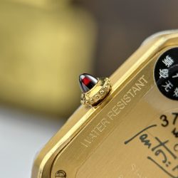 Đồng Hồ Cartier Santos Dumont Replica 11 Màu Xanh Lá Cây Dây Da 43.5×31 (2)