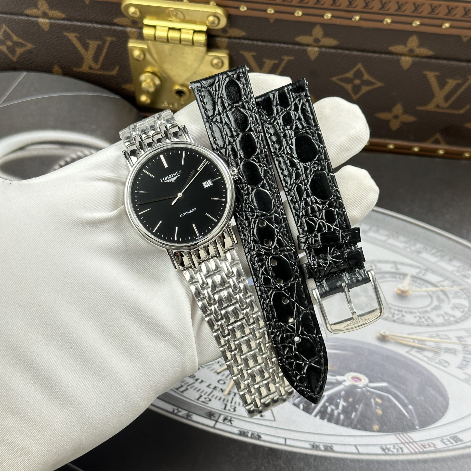 Đồng Hồ Longines Presence Replica 11 Mặt Đen Dây Kim Loại 40mm (3)