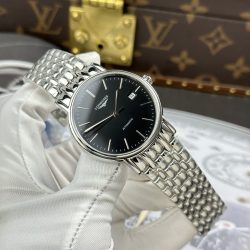 Đồng Hồ Longines Presence Replica 11 Mặt Đen Dây Kim Loại 40mm (3)