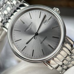 Đồng Hồ Longines Presence Replica 11 Mặt Xám Bạc Dây Kim Loại 40mm (1)
