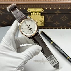 Đồng Hồ Longines Replica 11 Master Collection Moonphase Mặt Trắng Dây Da Nâu 40mm (3)
