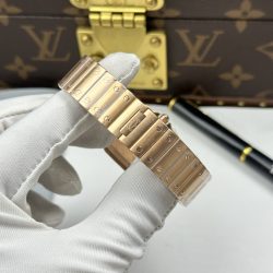 Đồng Hồ Nữ Chế Tác Cartier De Santos Small Mặt Trắng Vỏ Mạ Vàng Hồng 27×34 (2)