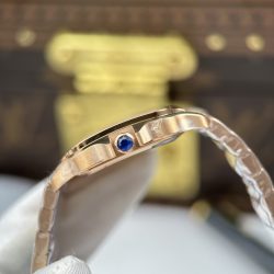 Đồng Hồ Nữ Chế Tác Cartier De Santos Small Mặt Trắng Vỏ Mạ Vàng Hồng 27×34 (2)