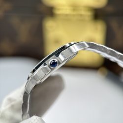 Đồng Hồ Nữ Replica 11 Cartier De Santos Small Mặt Trắng Viền Đính Đá 27x34 (2)