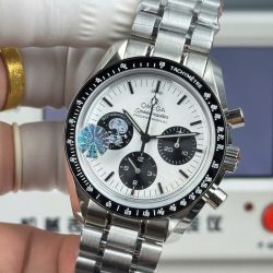 Đồng Hồ Omega Chế Tác Speedmaster Silver Snoopy Award Mặt Trắng Viền Đen 42mm (2)