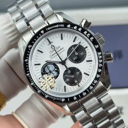 Đồng Hồ Omega Chế Tác Speedmaster Silver Snoopy Award Mặt Trắng Viền Đen 42mm (2)