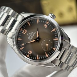 Đồng Hồ Omega Seamaster Railmaster Replica 11 Mặt Nâu Khói Máy Cơ Thuỵ Sỹ 38mm (3)
