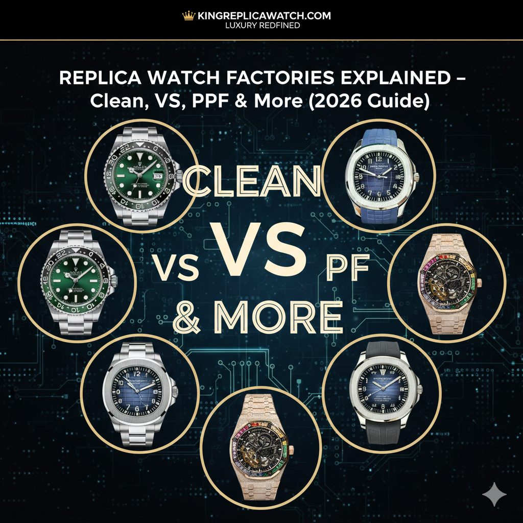Replica Watch Factories Explained – Clean, VS, ZF, PPF & More (2026 Guide) (1)