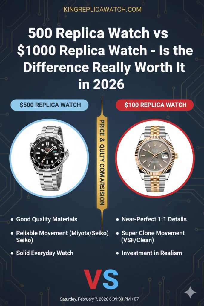 $500 Replica Watch vs $1000 Replica Watch – Is the Difference Really Worth It in 2026